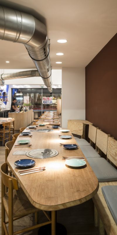 lhoas architectes architects maru corean kitchen restaurant furniture 7x821